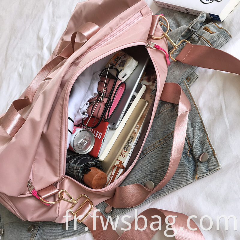 Pink Nylon Independent Shoes Room Custom Dance Club Palestra Necessary Sports Gym Bag With Wet Shoes Compartment2
